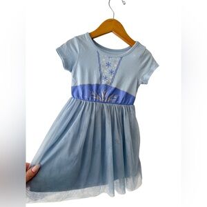 Old Navy x Disney Frozen Light Blue + Royal Blue Snowflake Tulle Dress 2T